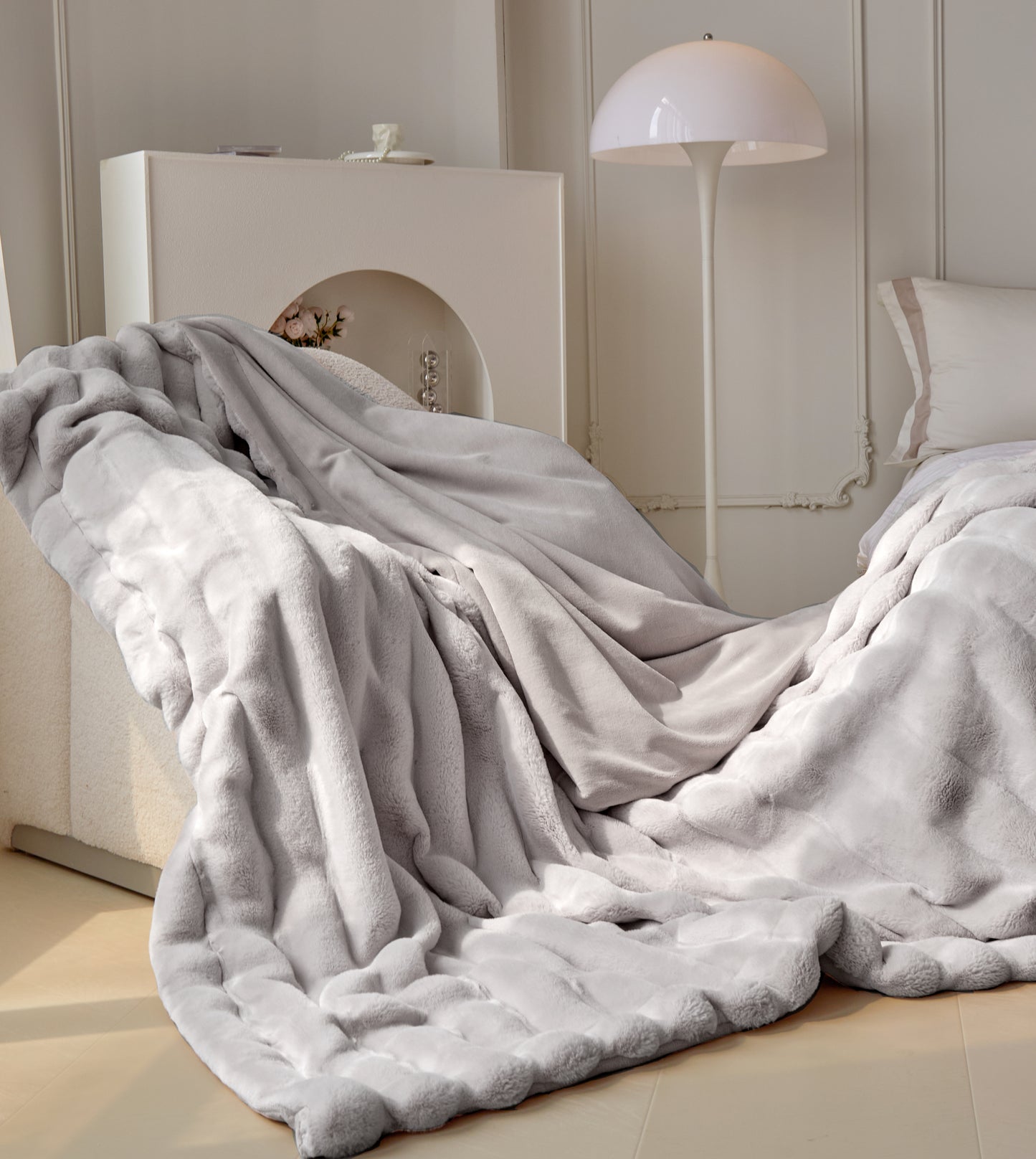 超柔超软仿兔毛绒毛毯 Fluffy Faux Rabbit Fleece Blanket
