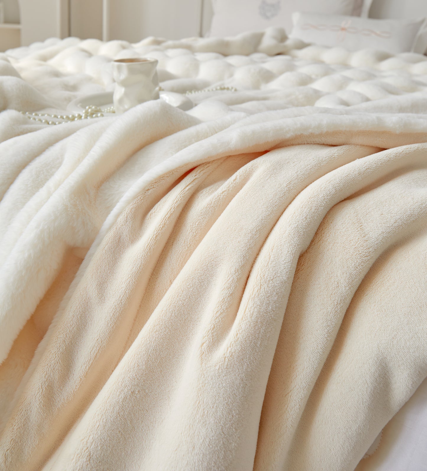 超柔超软仿兔毛绒毛毯 Fluffy Faux Rabbit Fleece Blanket