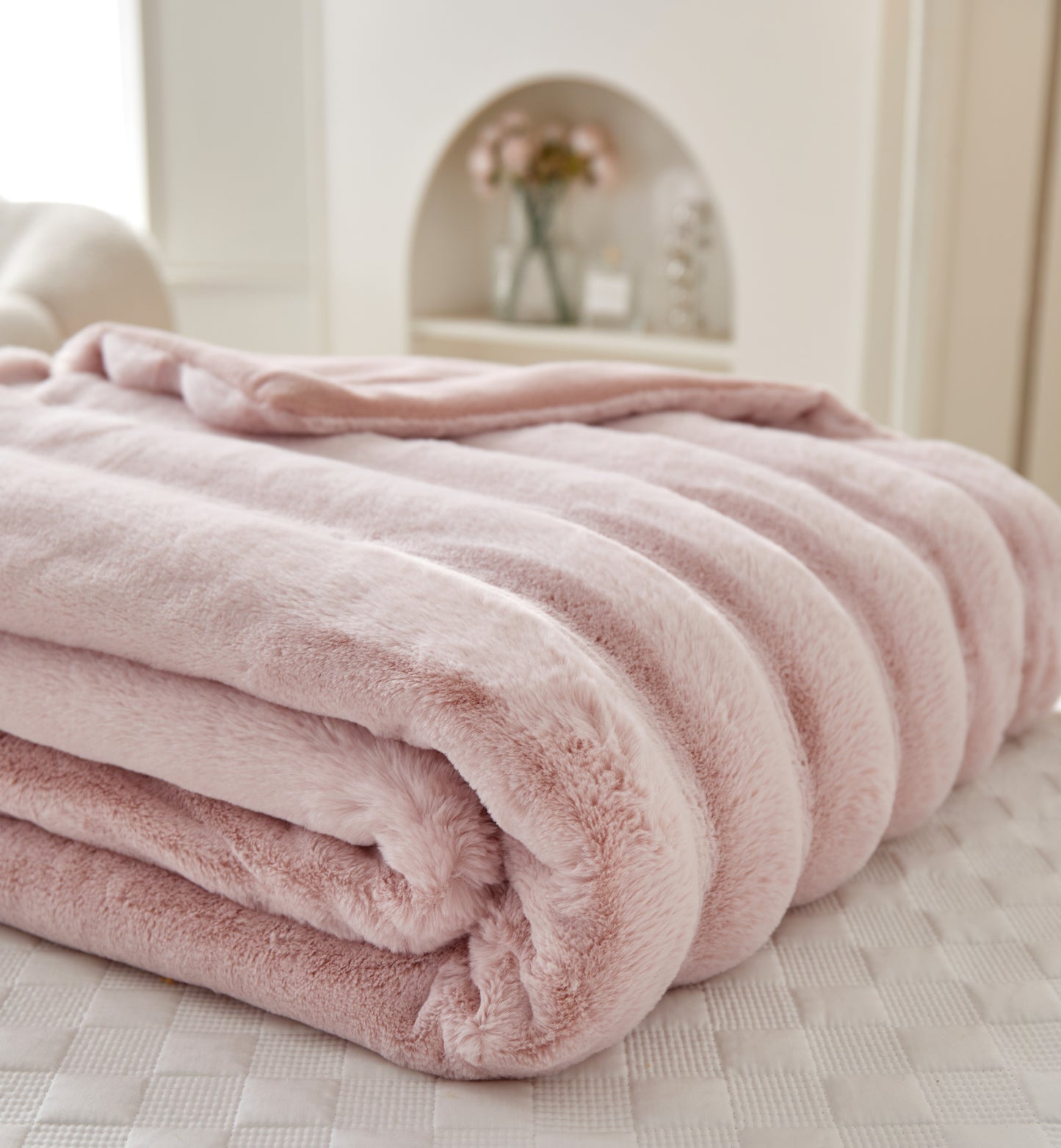 超柔超软仿兔毛绒毛毯 Fluffy Faux Rabbit Fleece Blanket