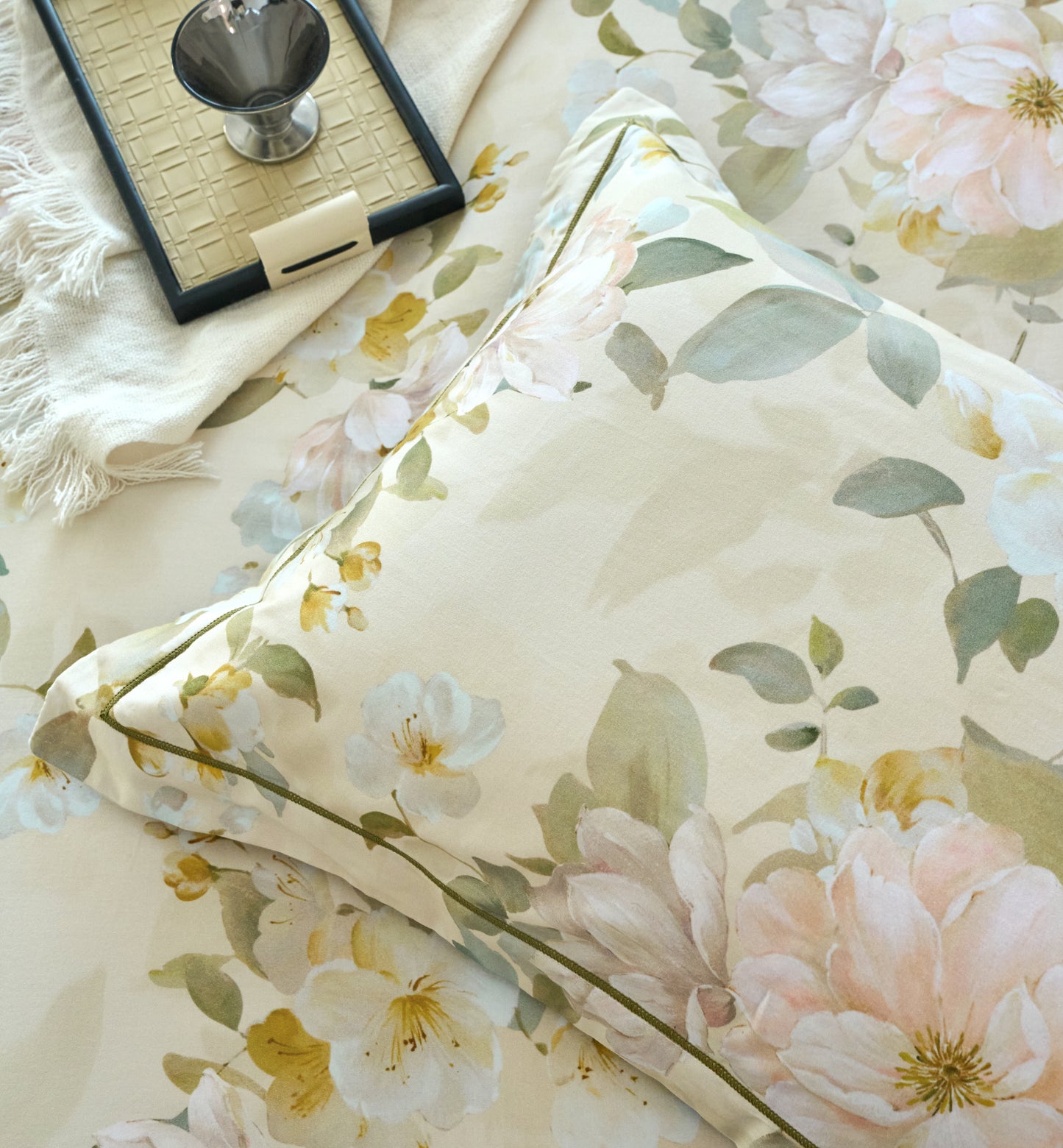全棉磨毛四件套-凤穿牡丹 4 in 1 Cotton Bedding Set (w/fitted sheet)