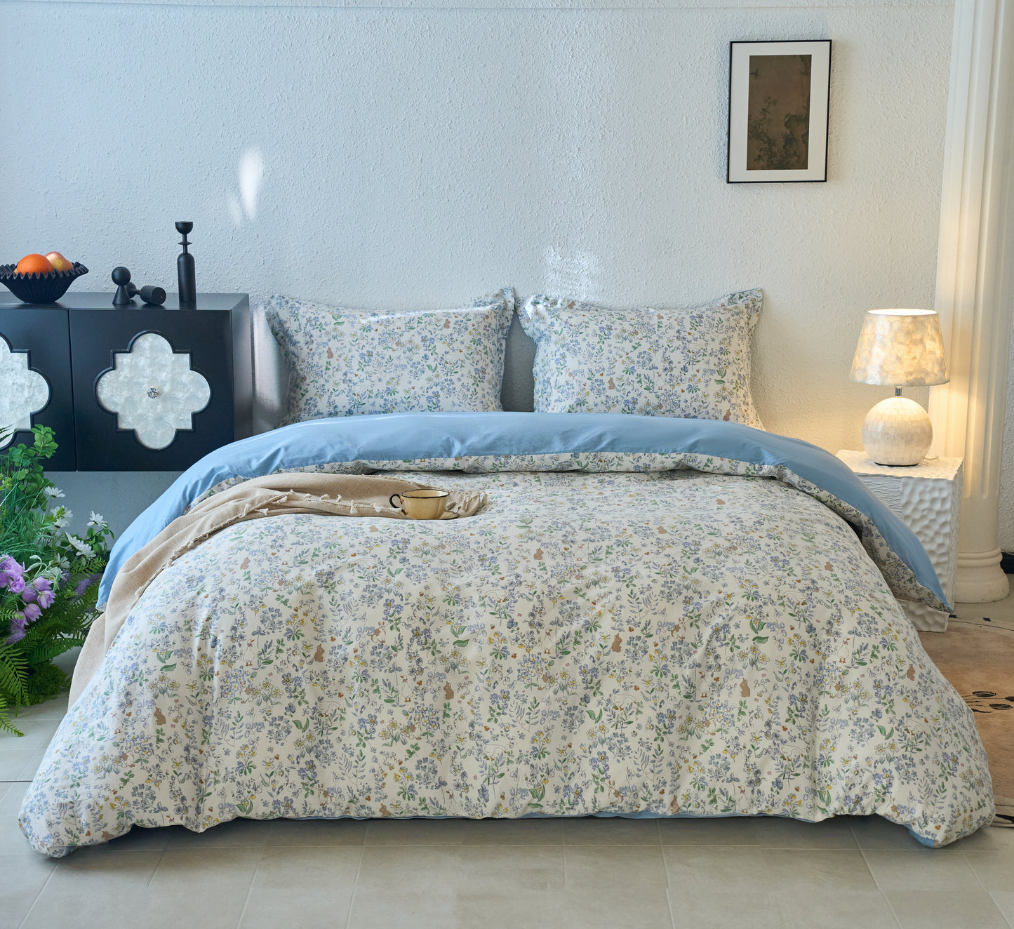 60s纯棉四件套-田园梦 4 in 1 Cotton Bedding Set (w/fitted sheet)