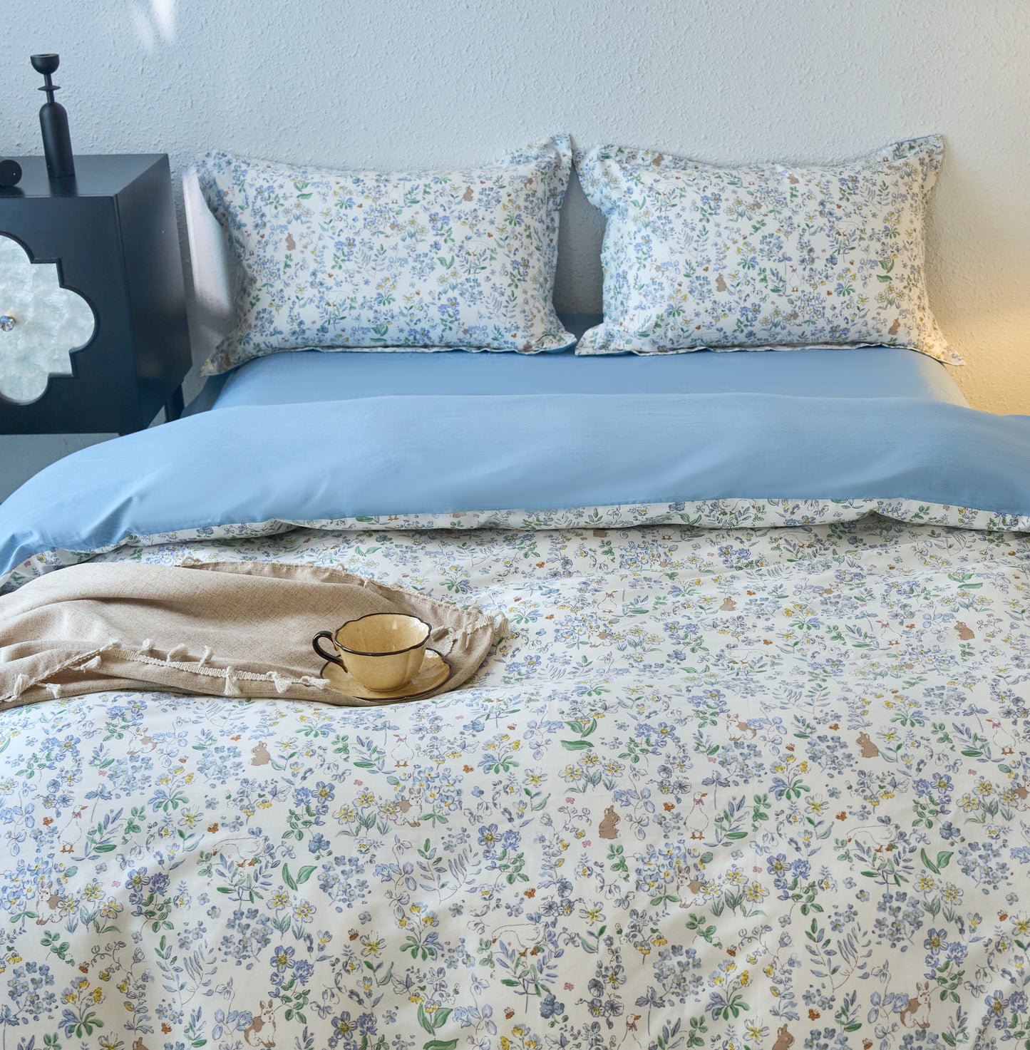60s纯棉四件套-田园梦 4 in 1 Cotton Bedding Set (w/fitted sheet)