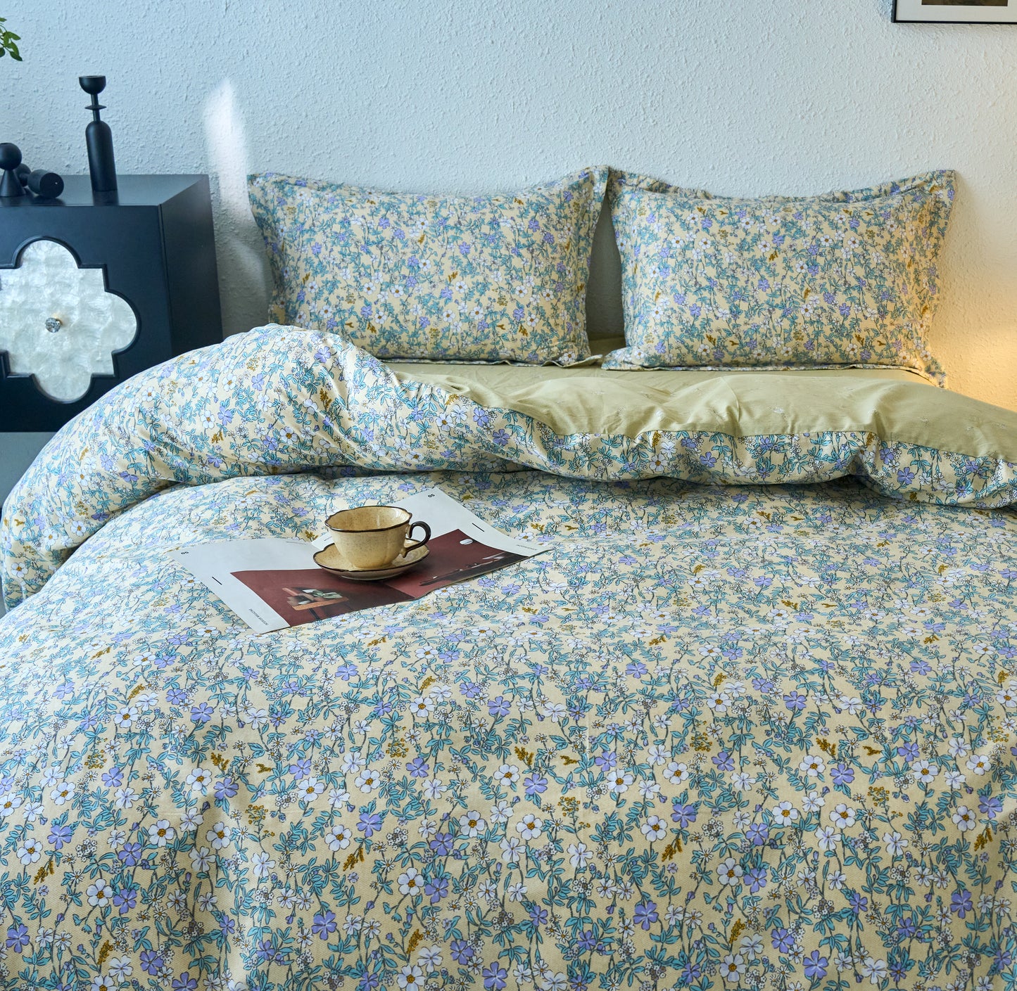 60s纯棉四件套-一抹清香 4 in 1 Cotton Bedding Set (w/fitted sheet)