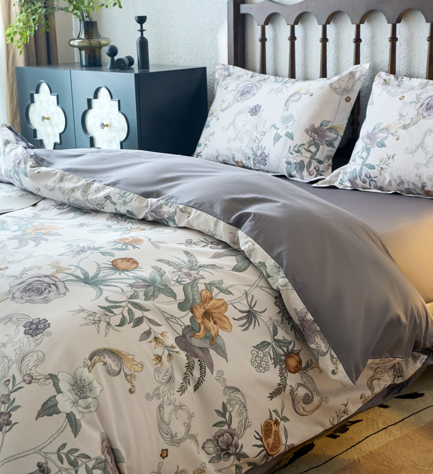 100s纯棉四件套-安雅 4 in 1 Cotton Bedding Set (w/fitted sheet)