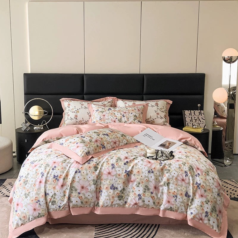 100s棉三/四件套-花雨涧 Cotton Duvet Cover Set-Watery Flower