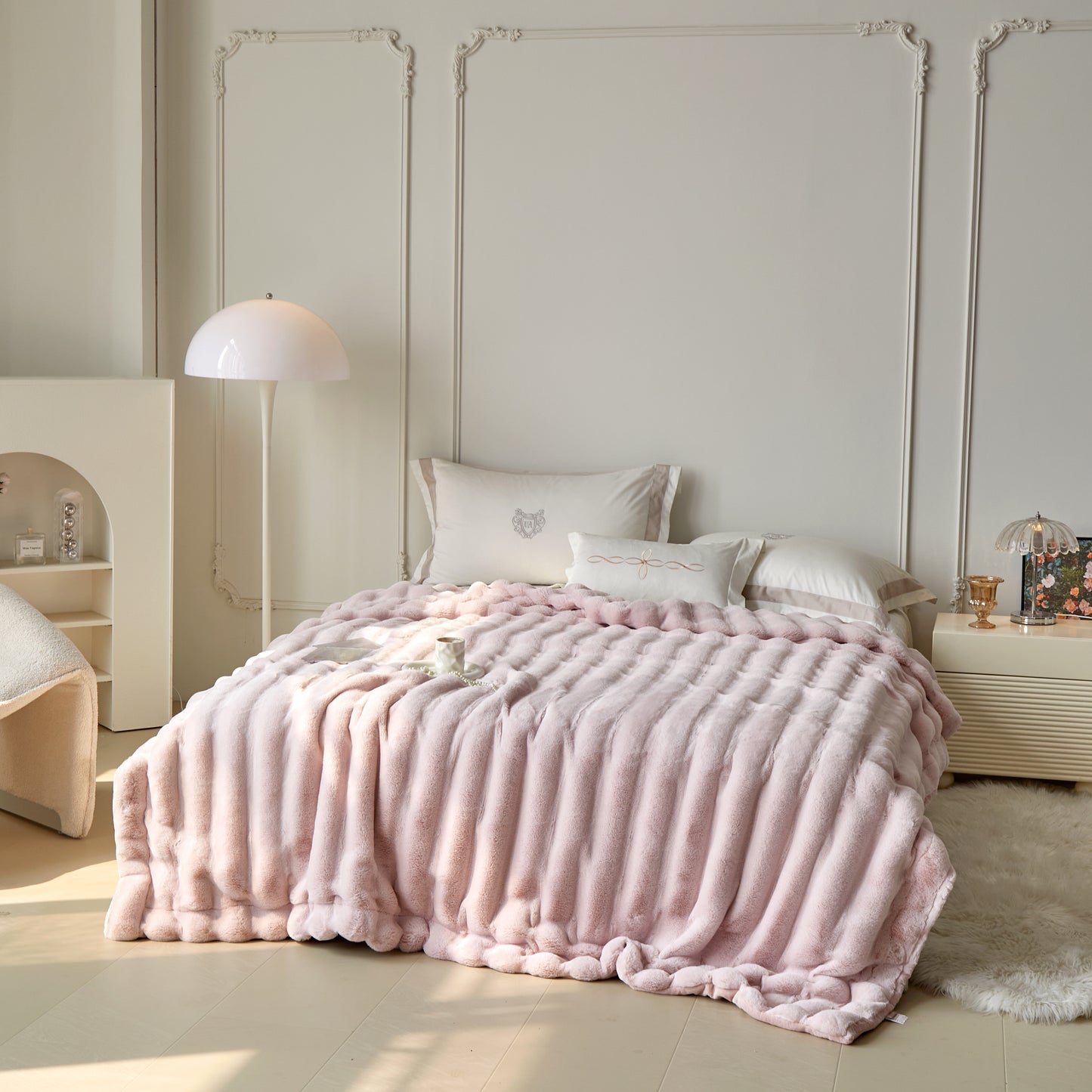 超柔超软仿兔毛绒毛毯 Fluffy Faux Rabbit Fleece Blanket