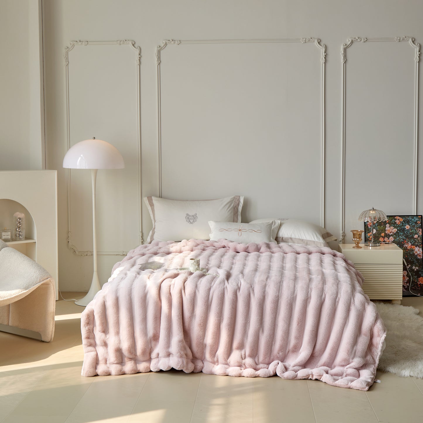 超柔超软仿兔毛绒毛毯 Fluffy Faux Rabbit Fleece Blanket