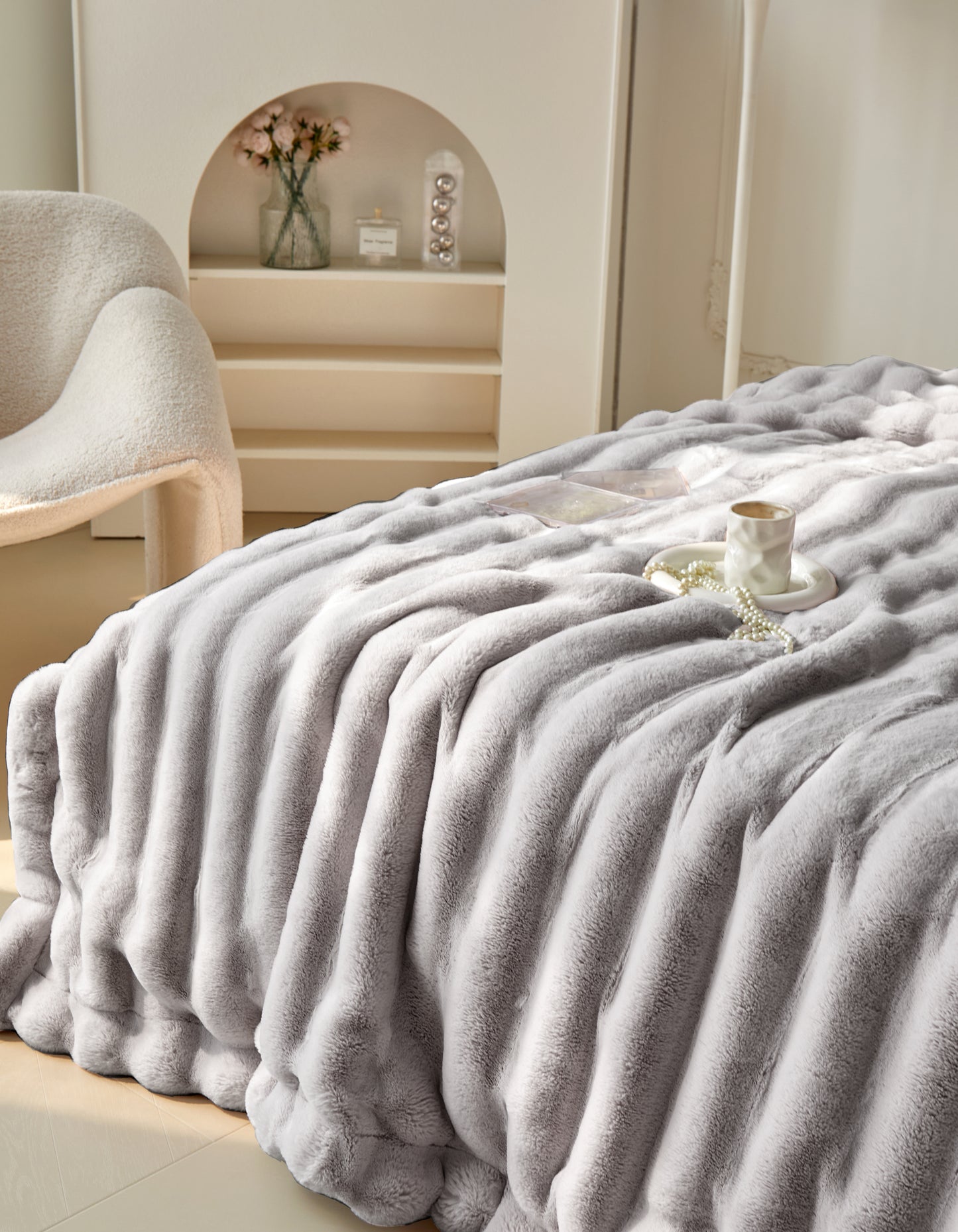 超柔超软仿兔毛绒毛毯 Fluffy Faux Rabbit Fleece Blanket