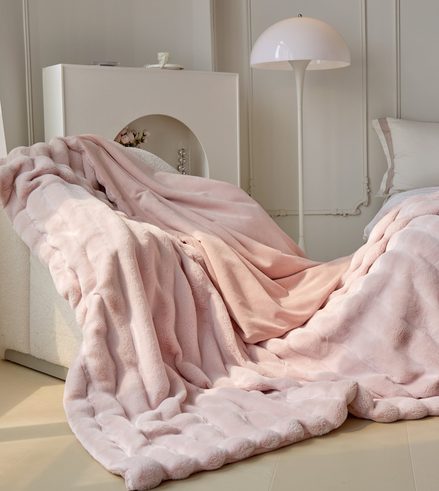 超柔超软仿兔毛绒毛毯 Fluffy Faux Rabbit Fleece Blanket