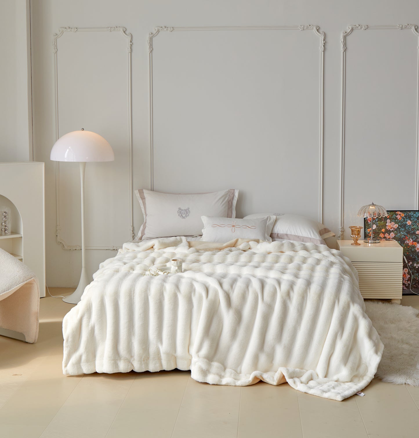 超柔超软仿兔毛绒毛毯 Fluffy Faux Rabbit Fleece Blanket