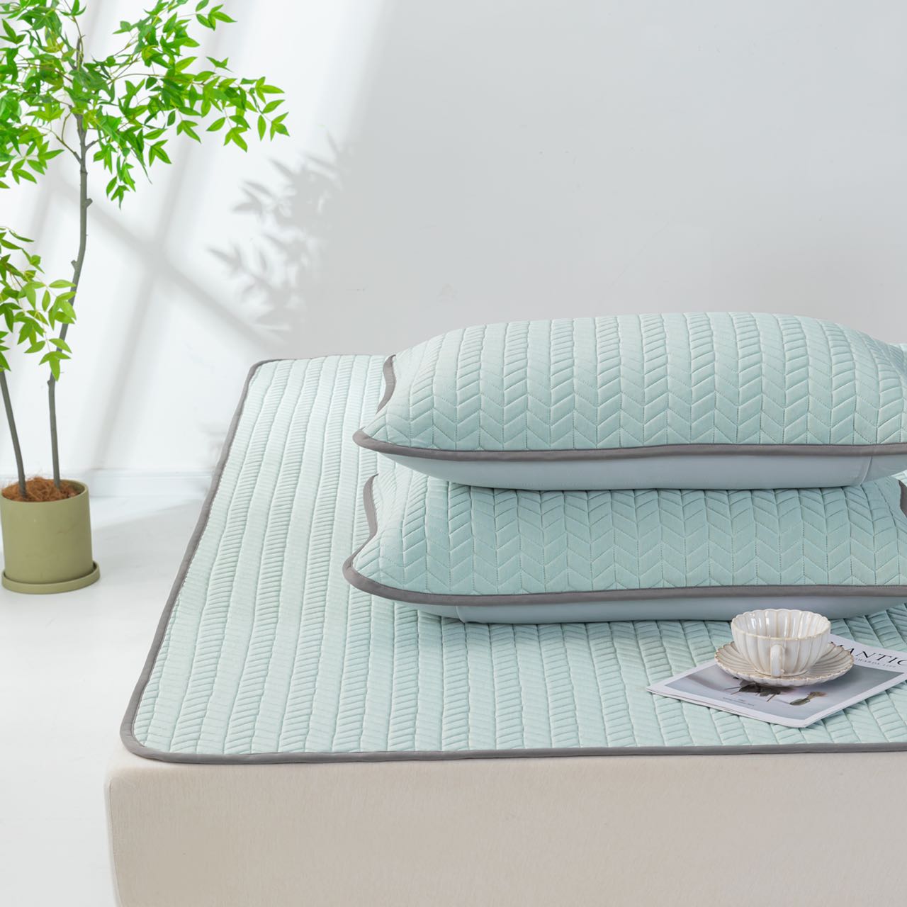 水洗硅橡胶凉席三件套 Silicone Gel bedding mat sets