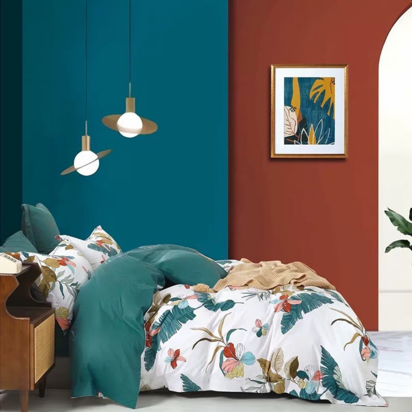 纯棉三/四件套-绿茵花丛 Cotton Duvet Cover Set-Flowers in bush