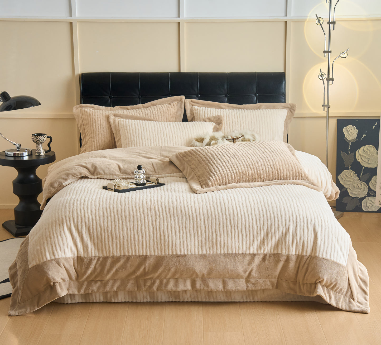 绒毛四件套-米色 Plush 4-piece bedding set