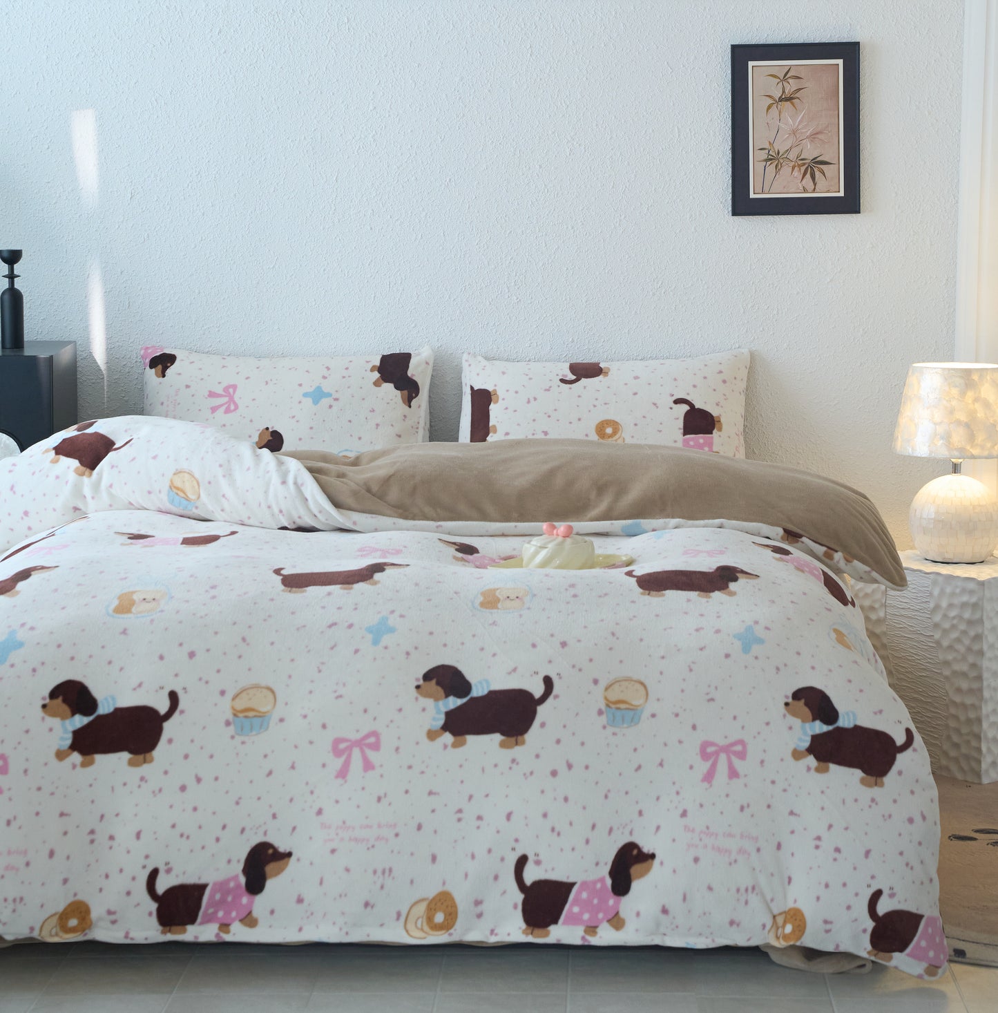绒毛四件套-腊肠家族 Plush 4-piece bedding set