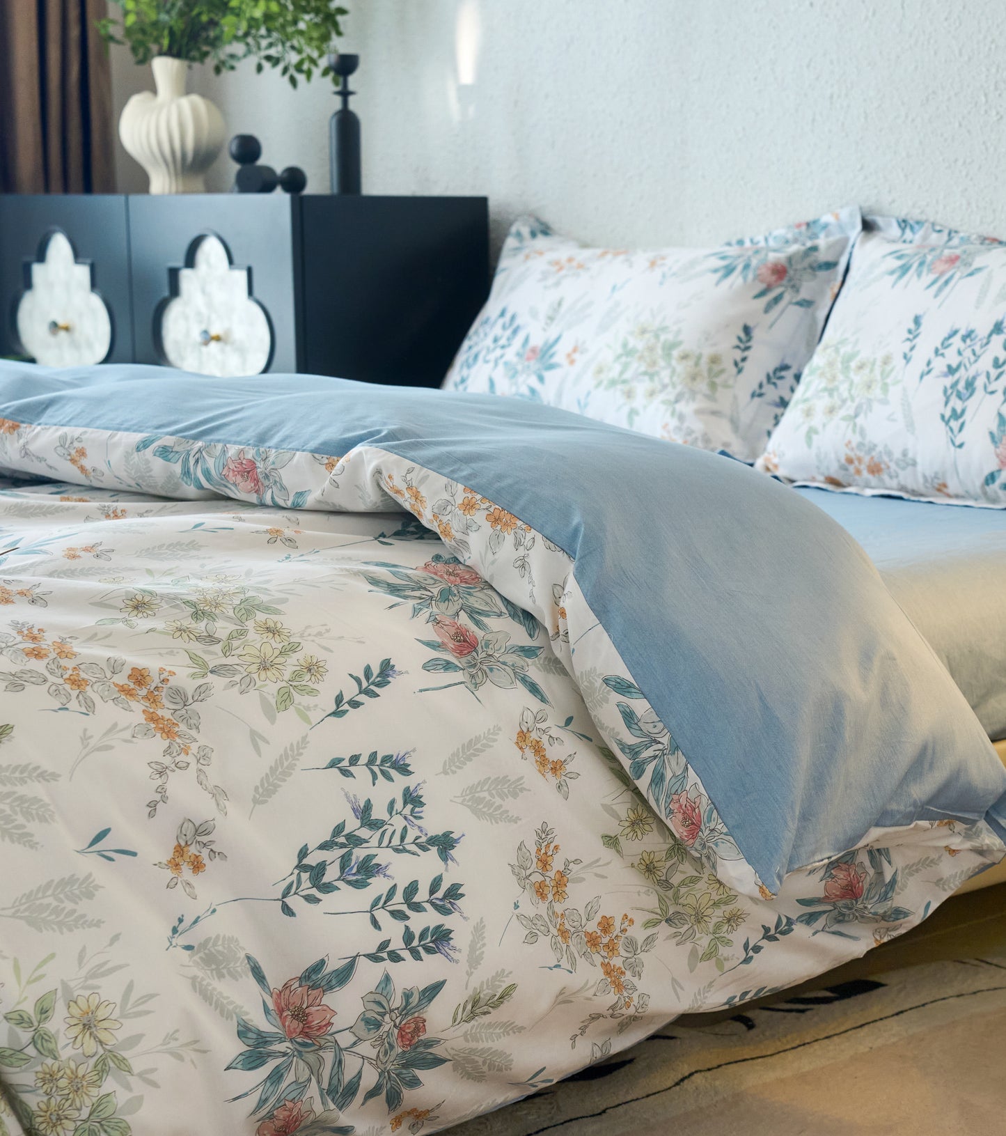 60s纯棉四件套-塞纳花园 4 in 1 Cotton Bedding Set (w/fitted sheet)