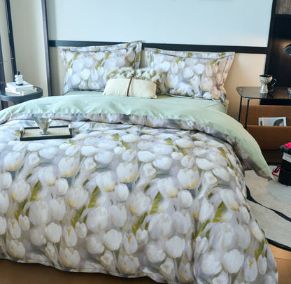 全棉磨毛四件套-馥雅 4 in 1 Cotton Bedding Set (w/fitted sheet)