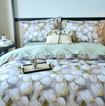 全棉磨毛四件套-馥雅 4 in 1 Cotton Bedding Set (w/fitted sheet)