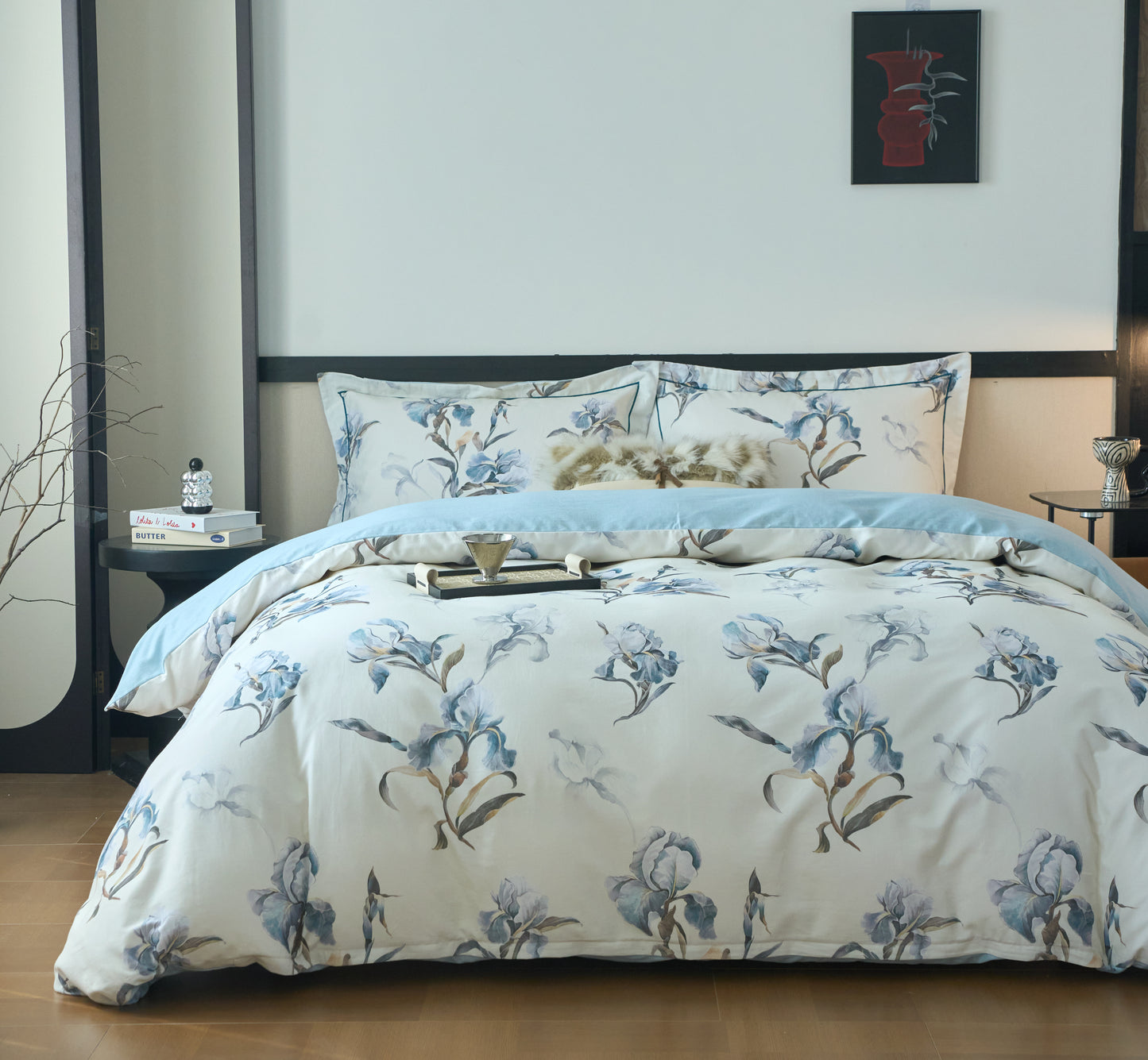 全棉磨毛四件套-思瑾 4 in 1 Cotton Bedding Set (w/fitted sheet)