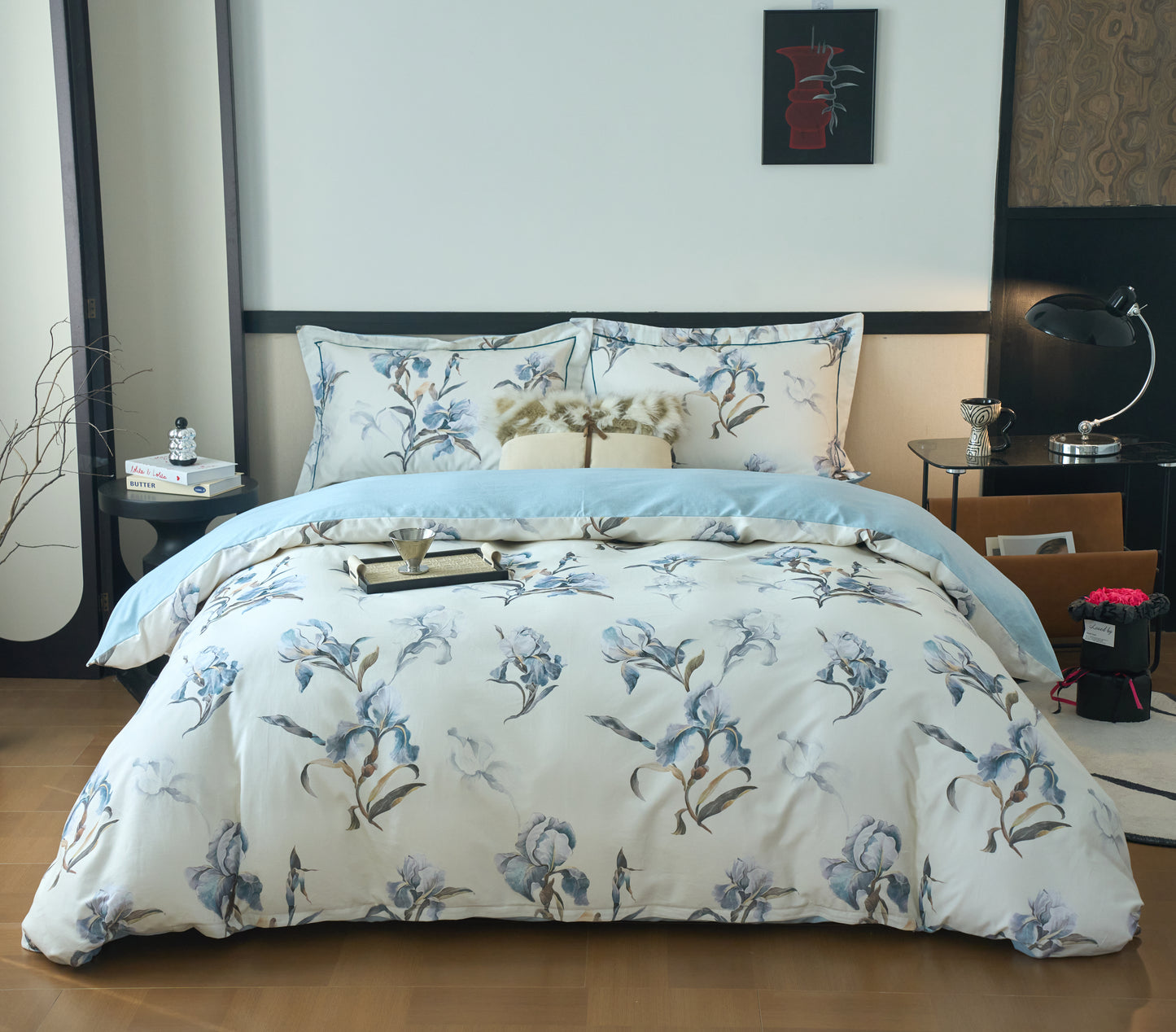 全棉磨毛四件套-思瑾 4 in 1 Cotton Bedding Set (w/fitted sheet)