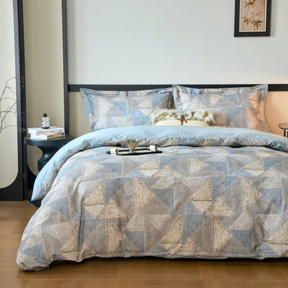 全棉磨毛四件套-黎贝卡 4 in 1 Cotton Bedding Set (w/fitted sheet)