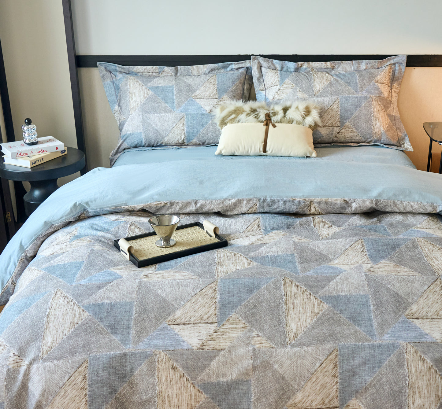 全棉磨毛四件套-黎贝卡 4 in 1 Cotton Bedding Set (w/fitted sheet)