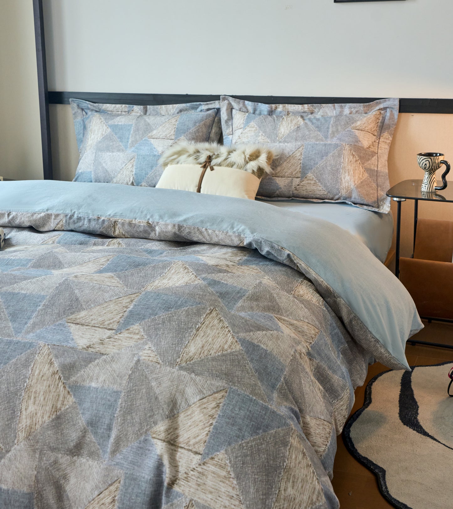 全棉磨毛四件套-黎贝卡 4 in 1 Cotton Bedding Set (w/fitted sheet)