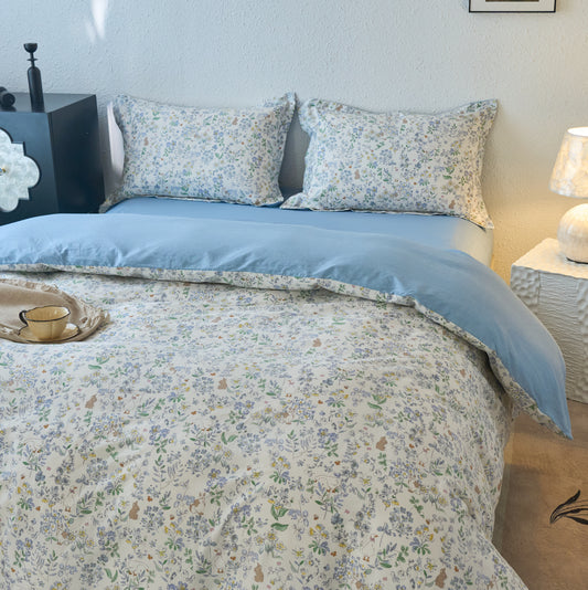 60s纯棉四件套-田园梦 4 in 1 Cotton Bedding Set (w/fitted sheet)