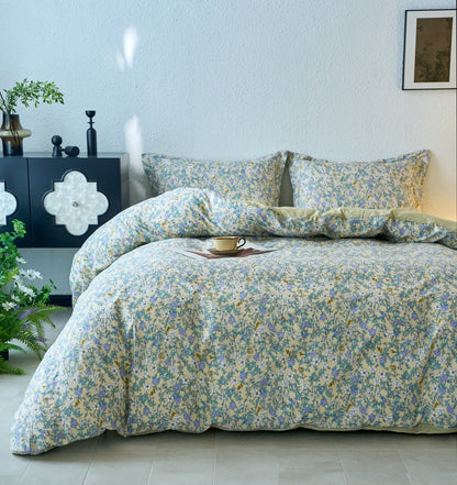 60s纯棉四件套-一抹清香 4 in 1 Cotton Bedding Set (w/fitted sheet)
