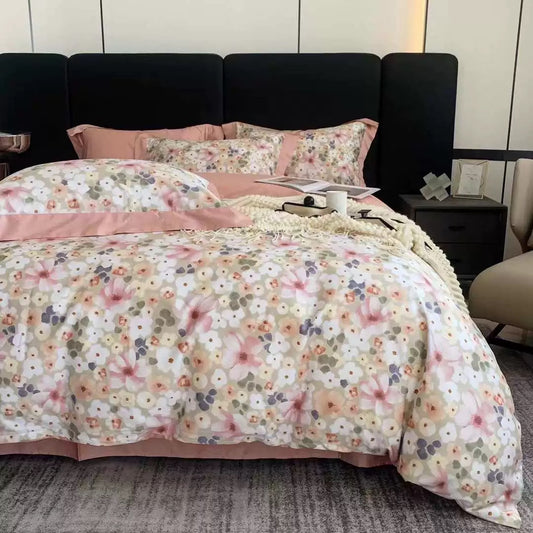 100s棉三/四件套-花雨涧 Cotton Duvet Cover Set-Watery Flower