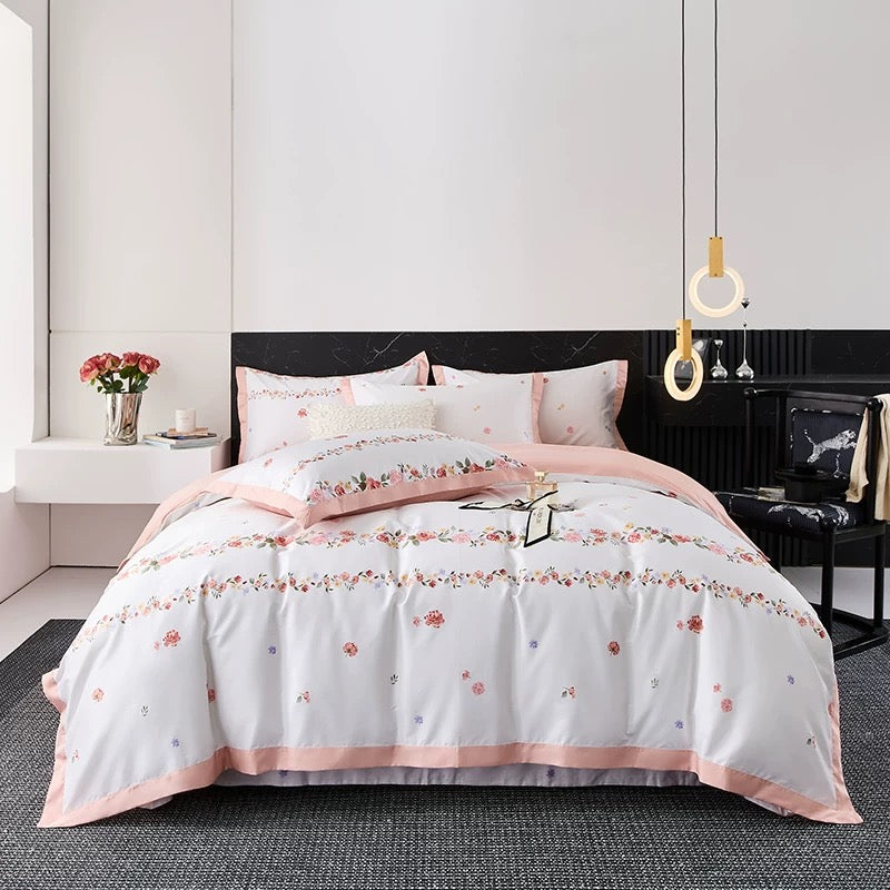 100s纯棉四件套-提拉米苏之恋 4 in 1 Cotton Bedding Set