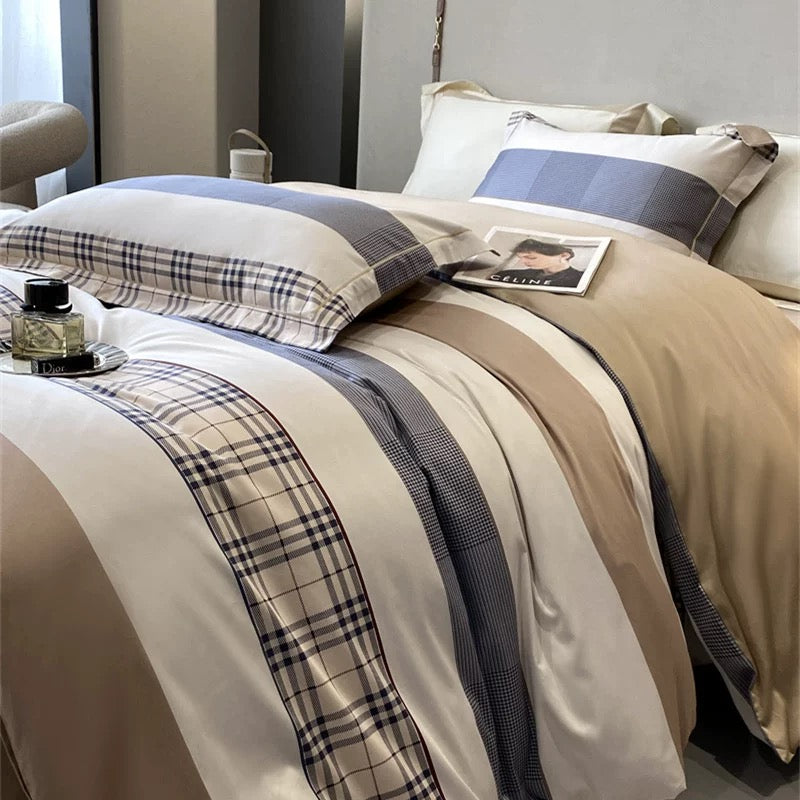 100s纯棉四件套-莫尔 4 in 1 Cotton Bedding Set