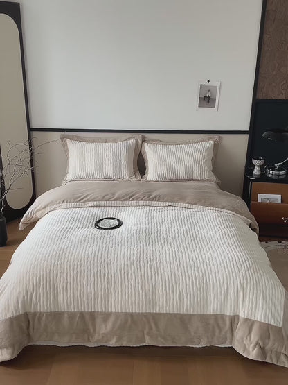 绒毛四件套-米色 Plush 4-piece bedding set