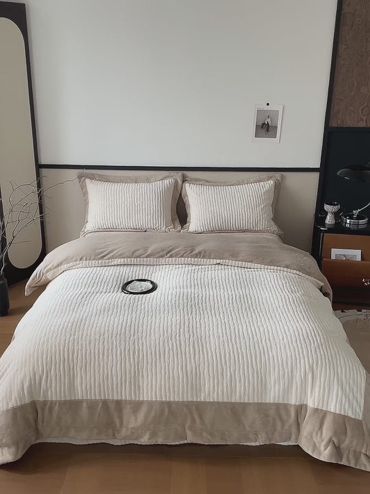 绒毛四件套-米色 Plush 4-piece bedding set